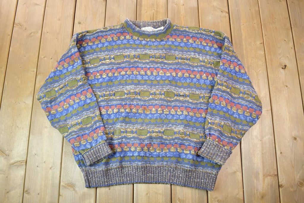 Vintage 1990s Crossings Knit Crewneck Sweater /