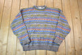 Vintage 1990s Crossings Knit Crewneck Sweater /
