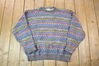 Vintage 1990s Crossings Knit Crewneck Sweater /