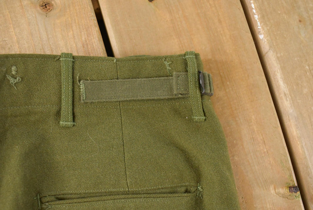 Vintage 1960s Military Army Cargo Field Trousers Olive Drab Pants Men's 35 x 31