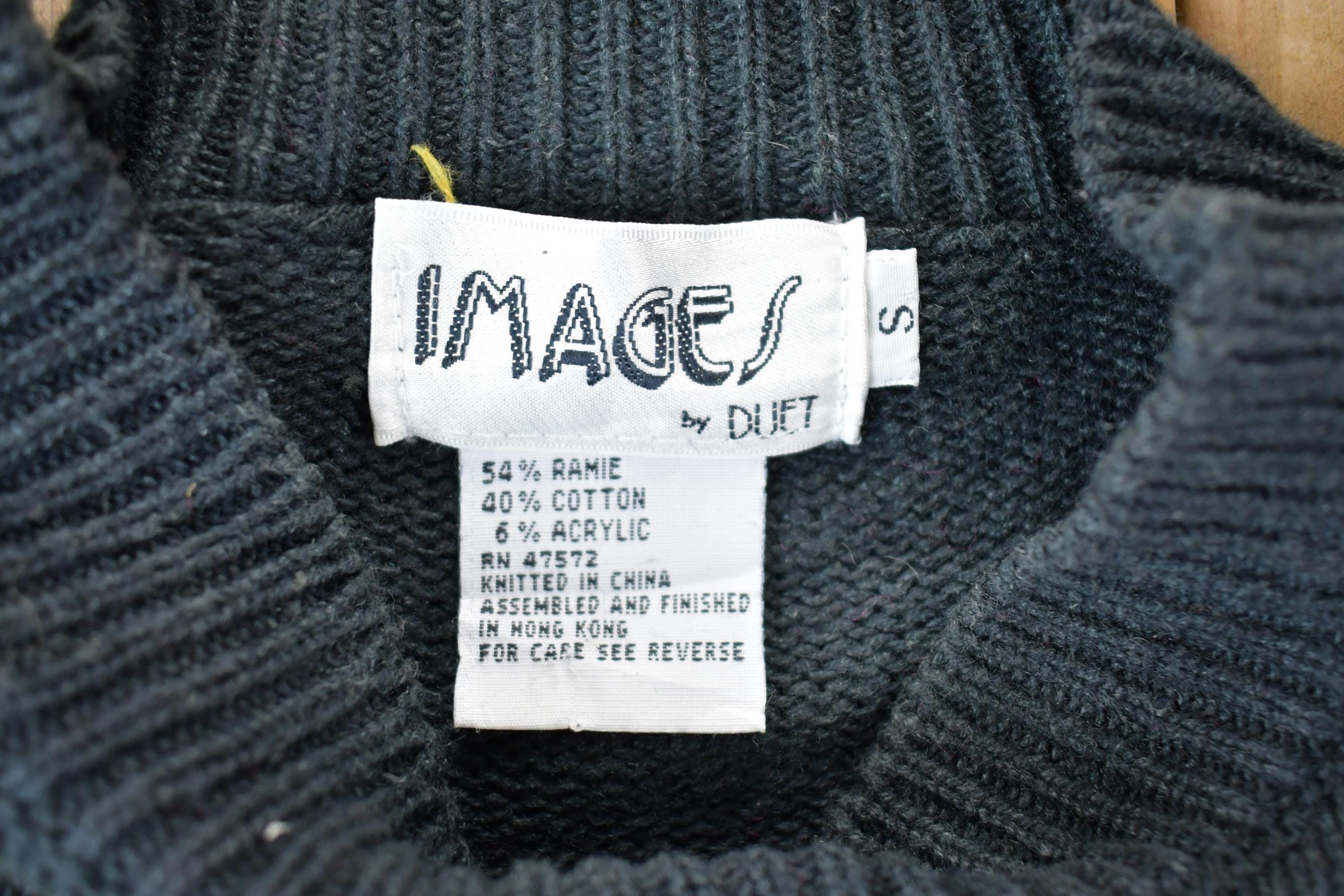 Vintage 1990s Images By Duet Floral Knit Crewneck Sweater
