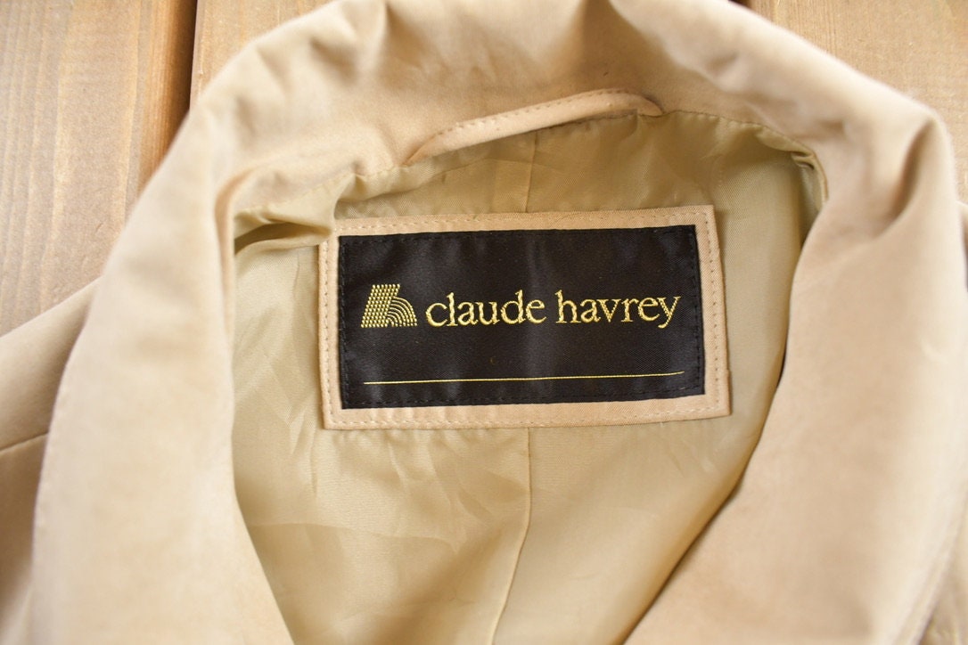 Vintage 1990s Claude Havrey Satin Trench Coat