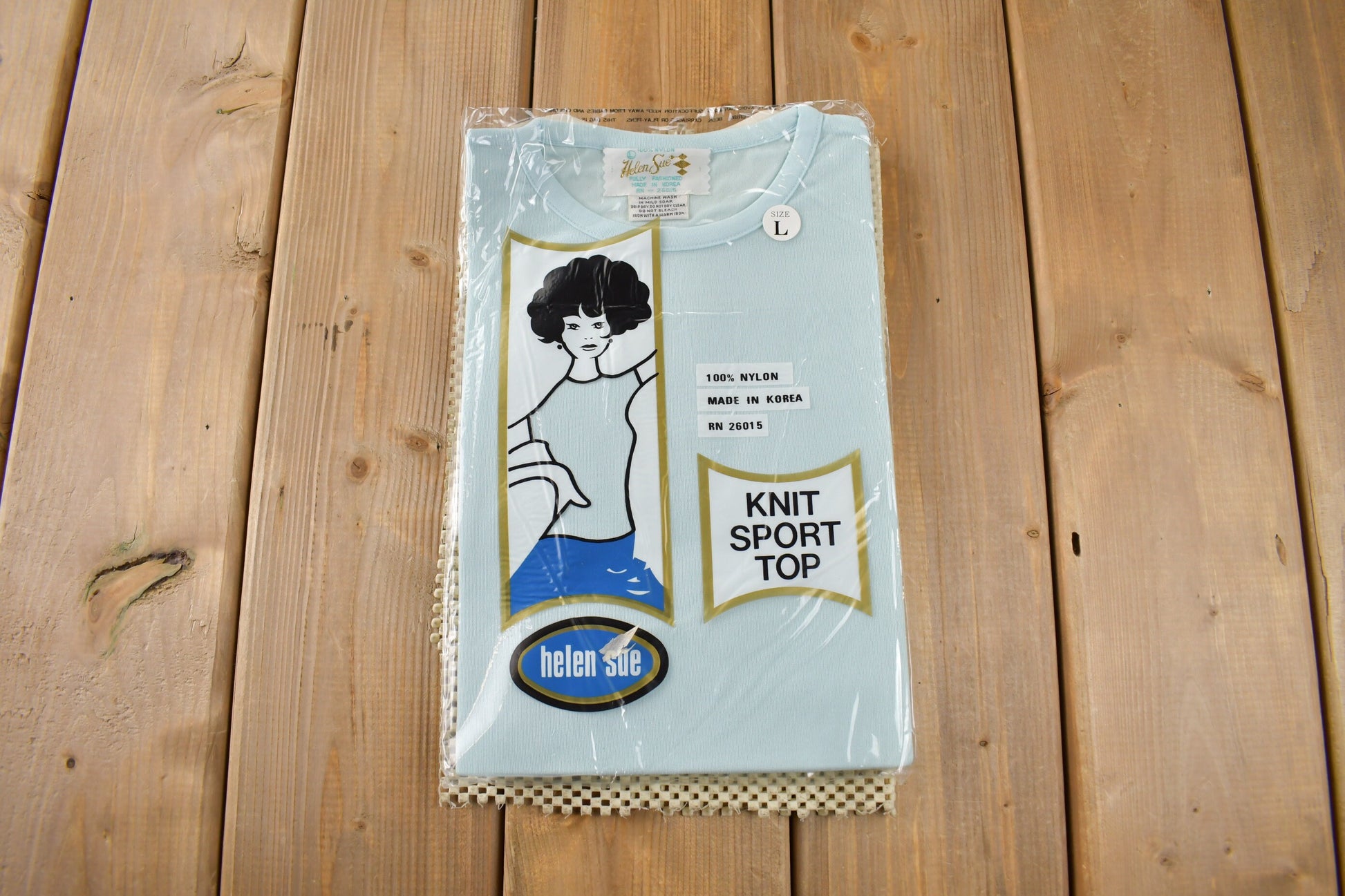 True Vintage 1960s Deadstock Helen Blank Blue Nylon T Shirt