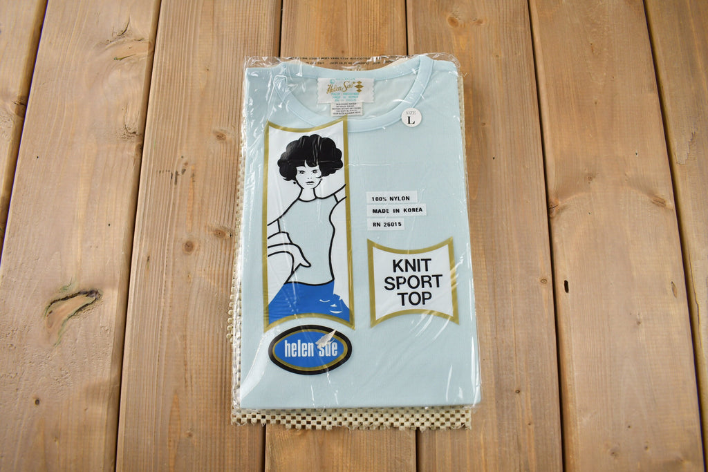 True Vintage 1960s Deadstock Helen Blank Blue Nylon T Shirt