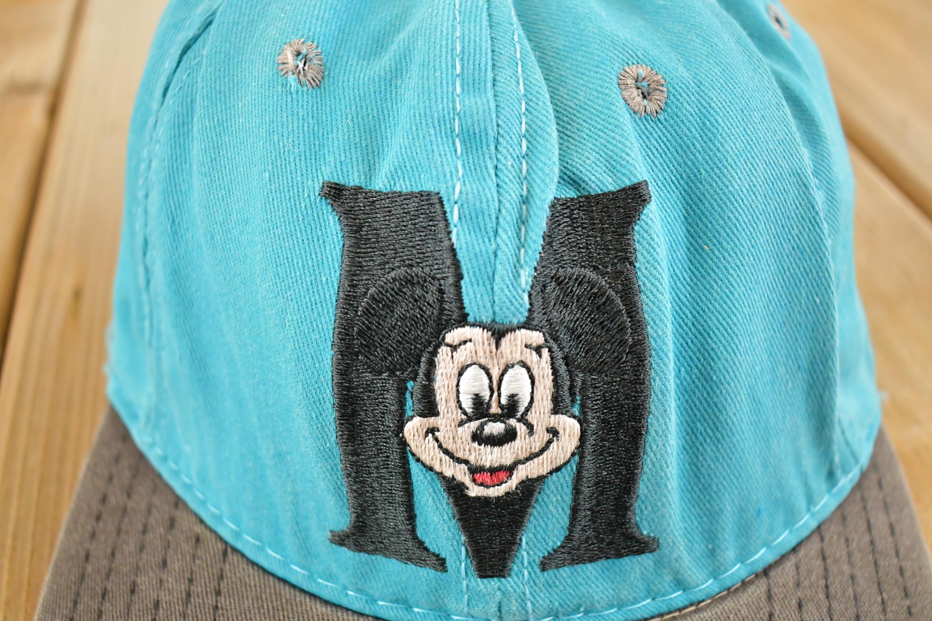 Vintage 1980s Disney Mickey Mouse Script Snapback Hat /