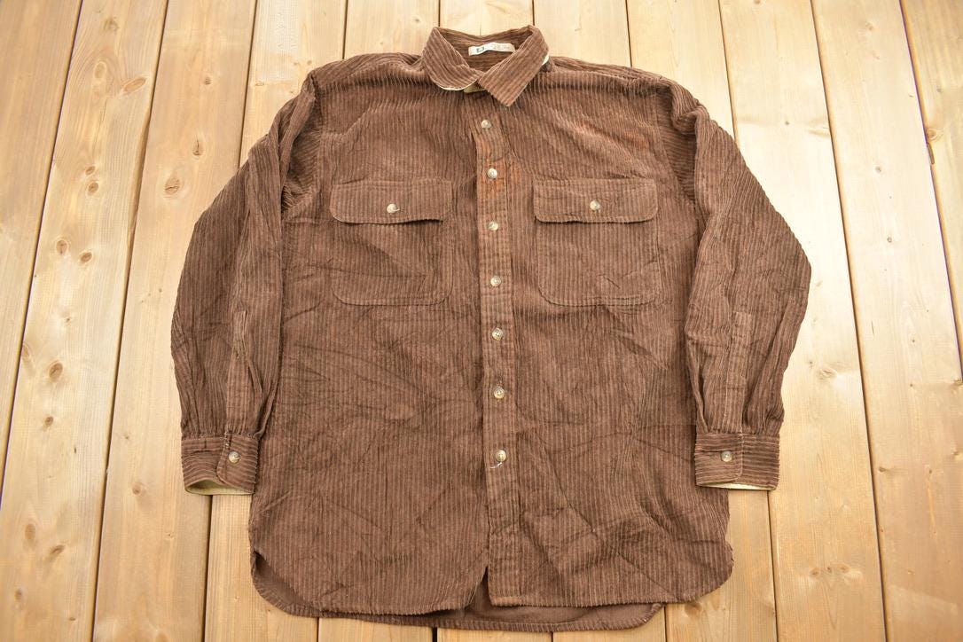 Vintage 90's Claybrooke Outdoors Corduroy Button Up Shirt