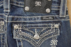 Vintage Deadstock Y2K Miss Me Bedazzled Low Rise Jeans Women's Size 26x31