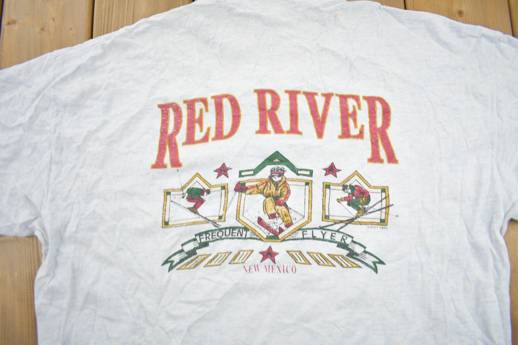 Vintage 1990s Red River Ski Graphic Souvenir Travel T-Shirt