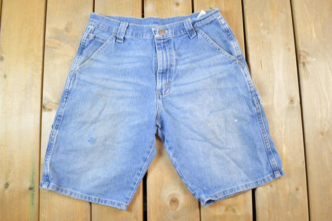Vintage 1990s Wrangler Denim Carpenter Jean Shorts Size 30 x 9