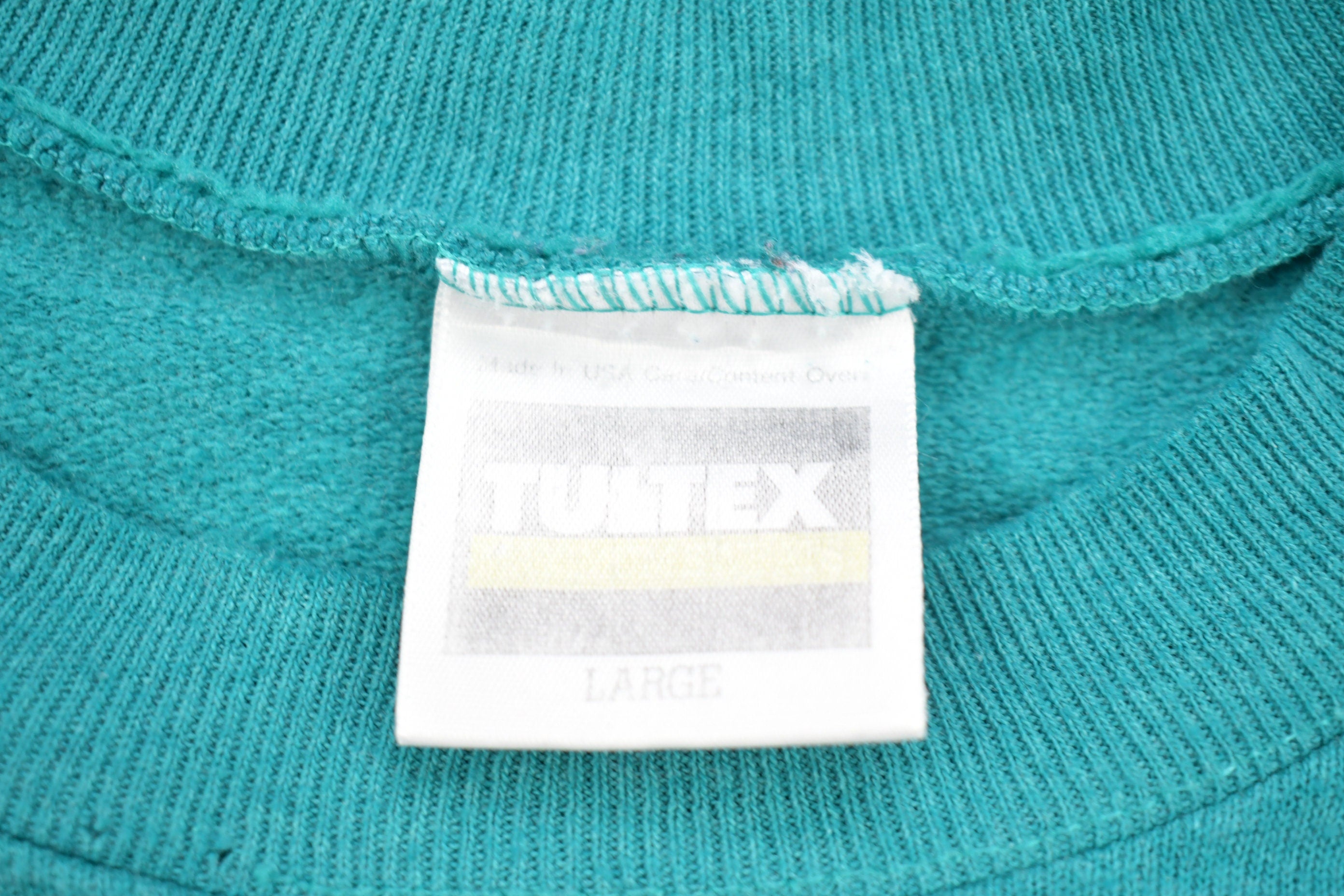 Vintage 1990s Blank Tultex Turquoise Crewneck Sweatshirt