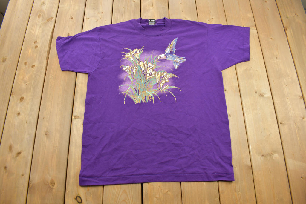 Vintage 1990s Humming Bird Swallow Graphic T-Shirt