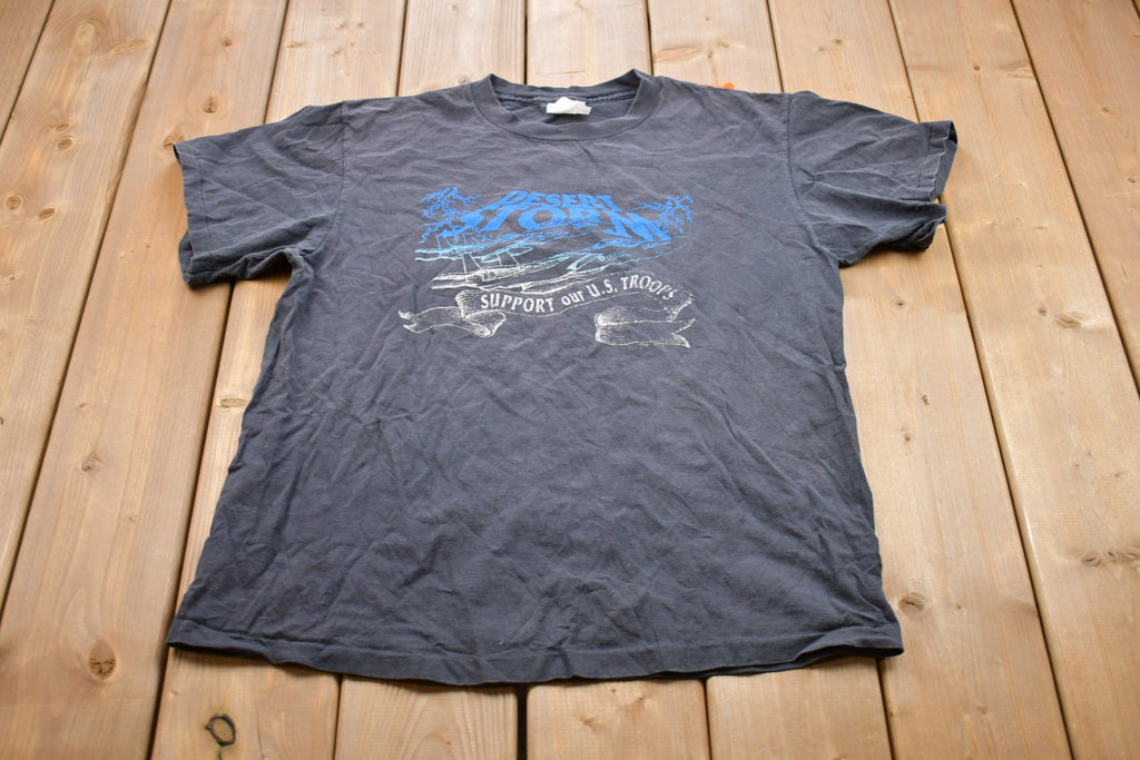 Vintage 1990s Desert Storm Airforce Airplane Graphic T-Shirt