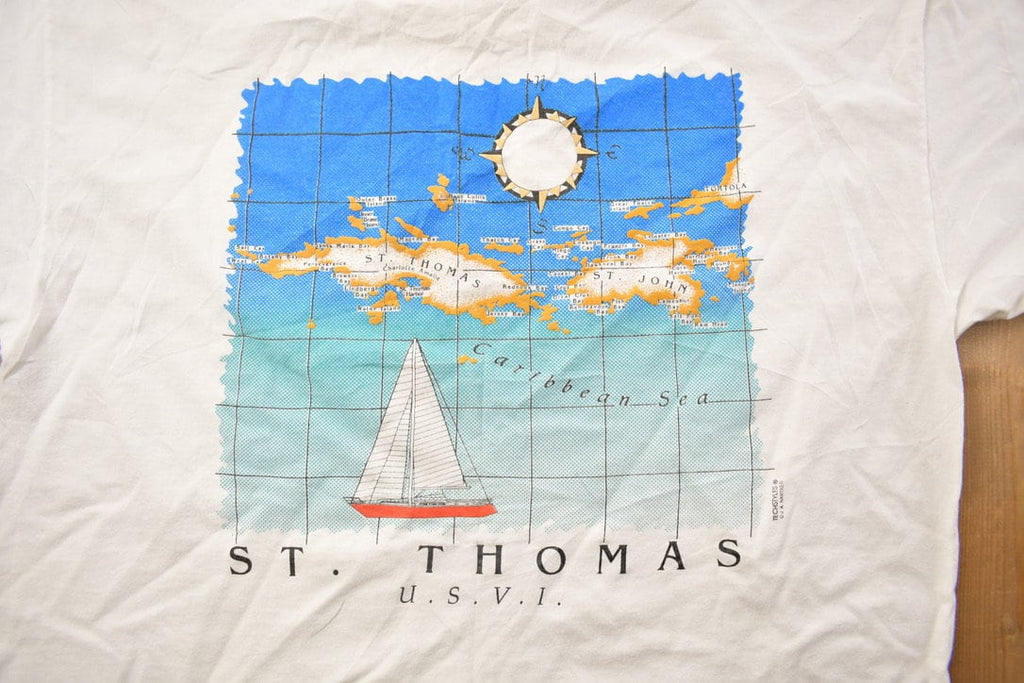 Vintage 1990s St. Thomas Sailboat Graphic T Shirt