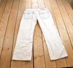 Vintage 2000s True Religion Embroidered White Denim Pants Size 38x30