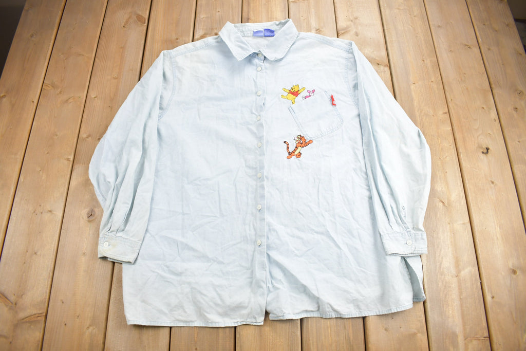 Vintage 1990s Winnie The Pooh Embroidered Button Up Shirt