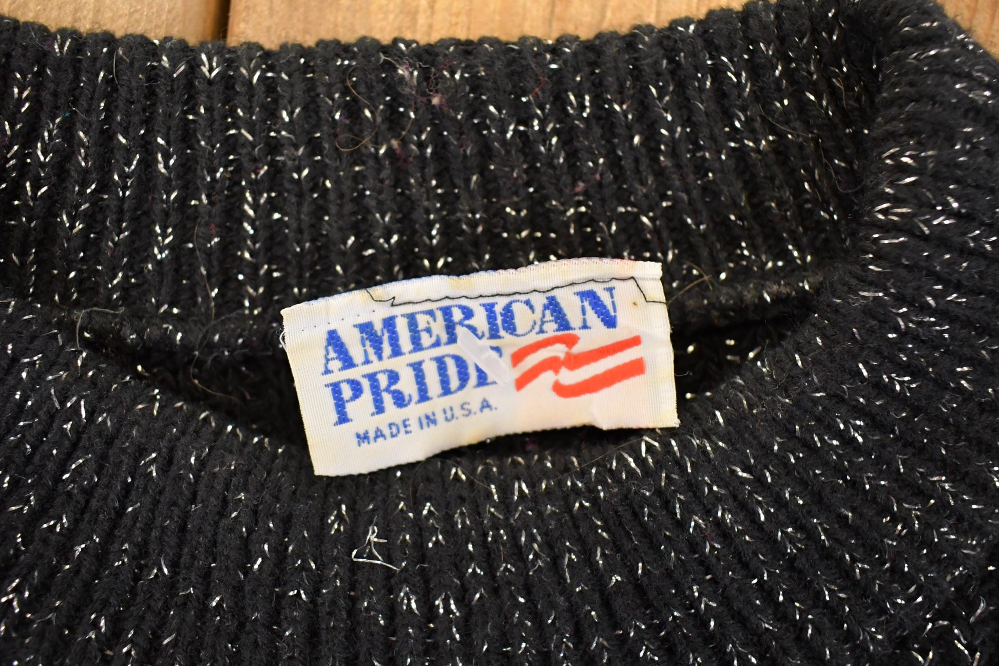 Vintage 1990s American Pride Sparkly Christmas Knit Crewneck Sweater Women's L /