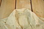 Vintage 1950s Military Khaki Button Up Shirt Men's Large