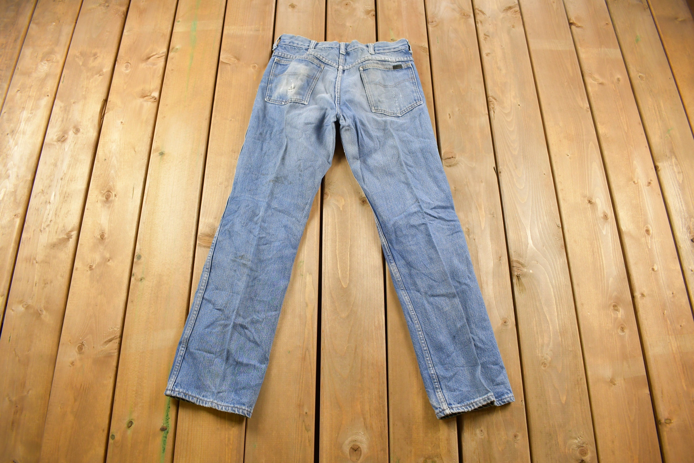 Vintage 1970s Roebucks Distressed Denim Jeans Size 30 x 28