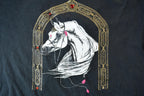 Vintage 1990s Gem Embroidered White Arabian Horse Single Stitch Graphic T-Shirt