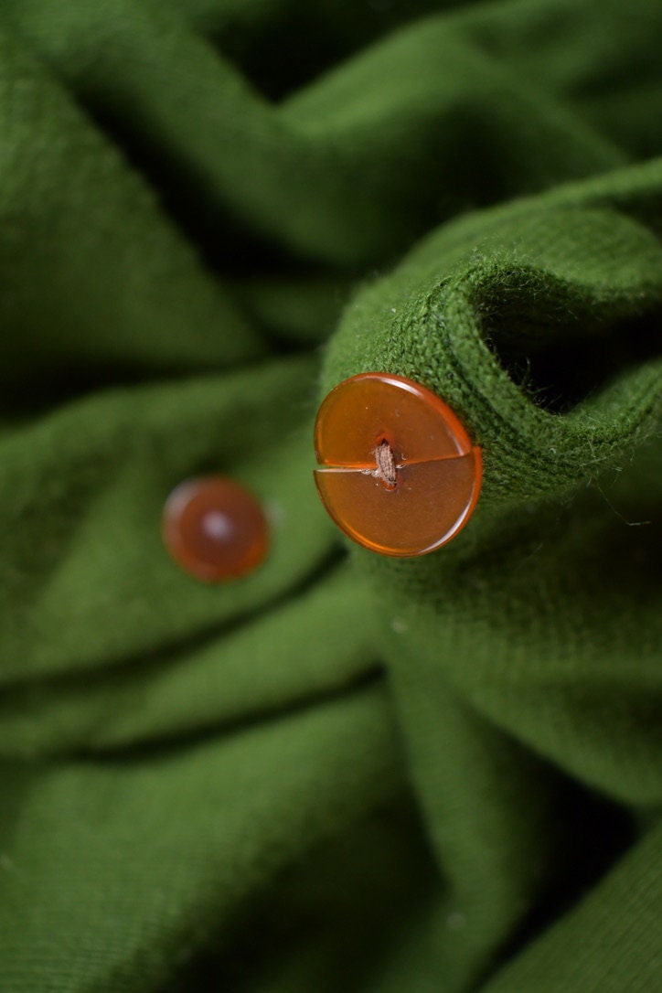 Vintage 1990s Green Blank Cardigan Sweater