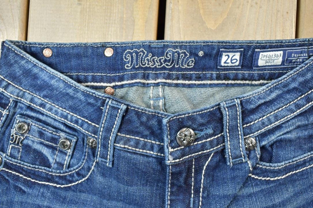 Vintage Y2K Miss Me Bedazzled Low Rise Jeans Size 26x31