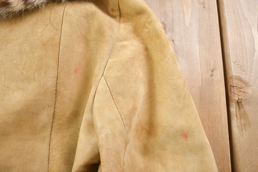 Vintage 1970s Lony G Fur Accent Suede Full Zip Jacket