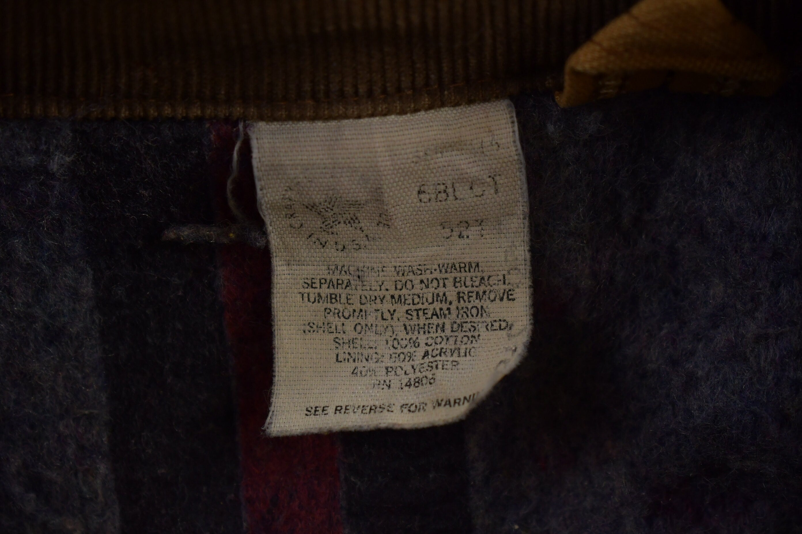 Vintage 1980s Carhartt Blanket Lined Chore Coat