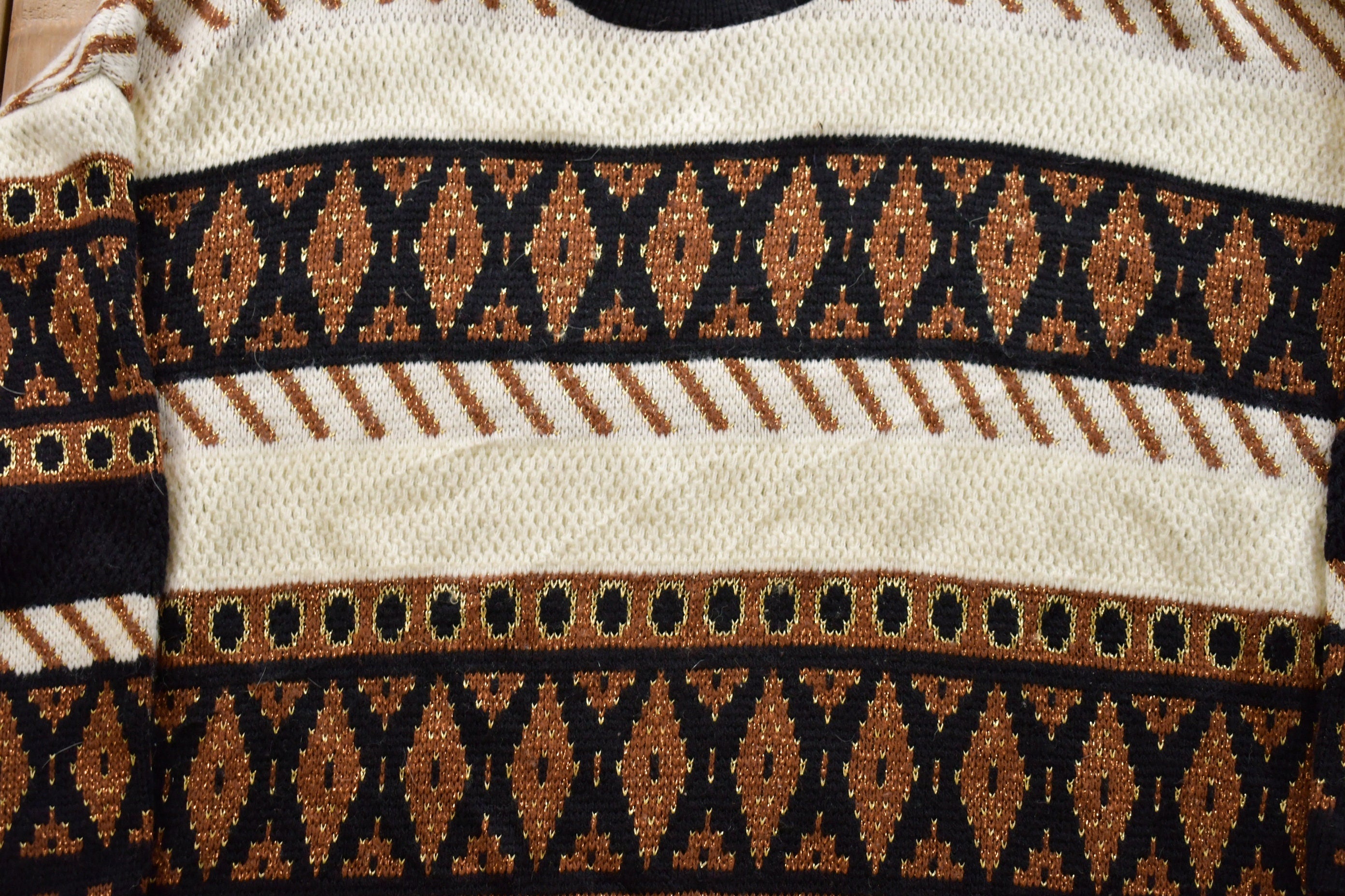 Vintage 1990s Trimmings Plus Abstract Knitted Sweater  Vintage 90s Crewneck  Pattern Sweater  Made In USA  Pullover Sweatshirt