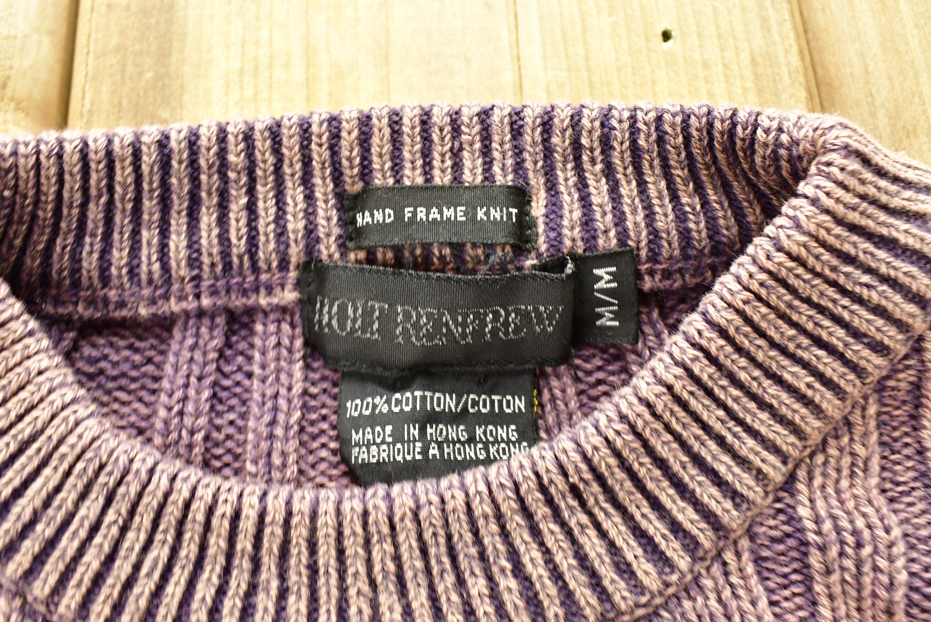 Vintage 1980s Holt Renfrew Hand Frame Knit Knitted Sweater