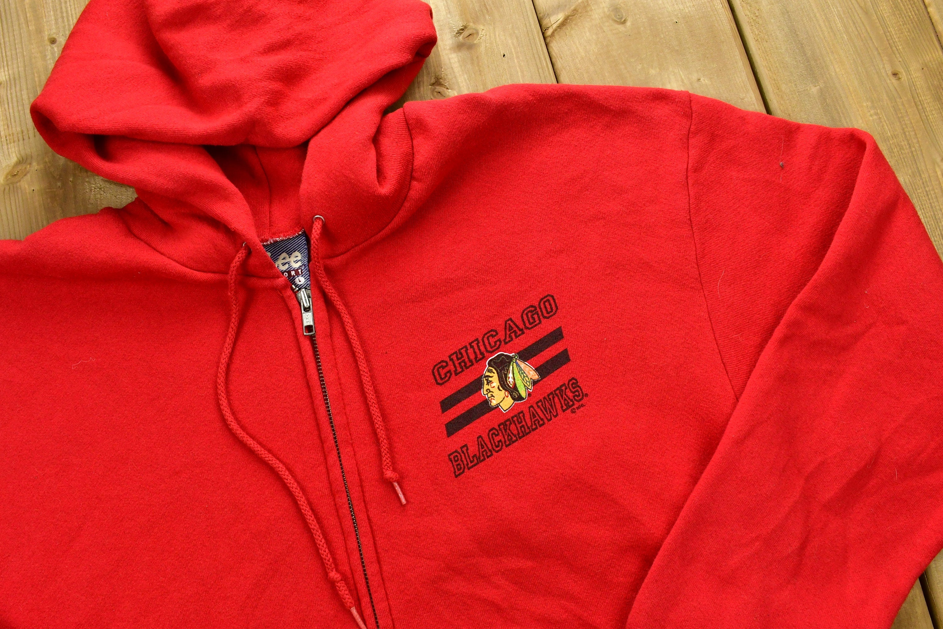 Vintage 90's Chicago Blackhawks Full Zip Sweatshirt