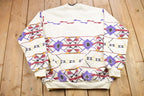 Vintage 1990s Aztec Pattern Quarter Button Up Sweatshirt