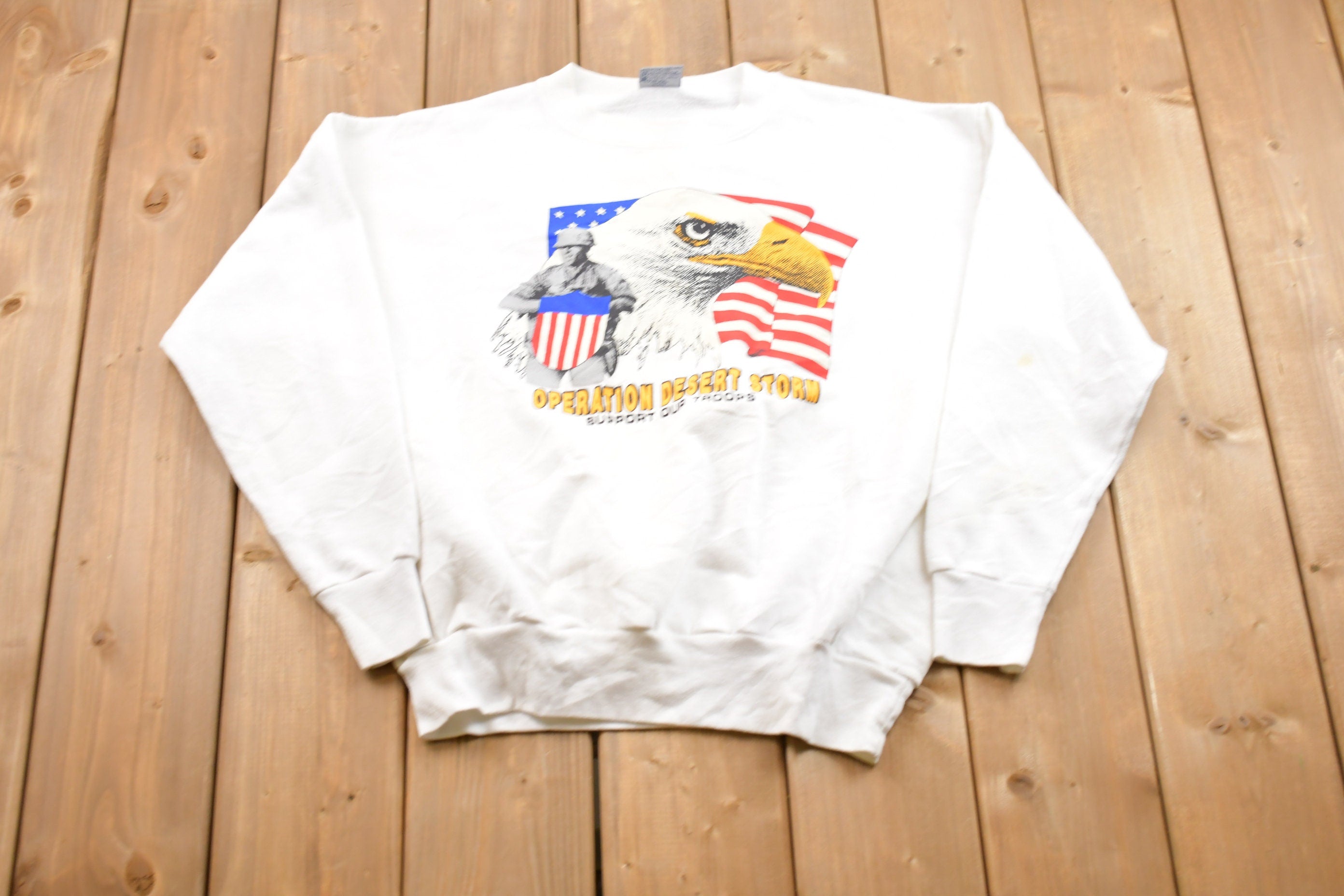 Vintage 1990s Operation Desert Storm Eagle Crewneck Sweatshirt
