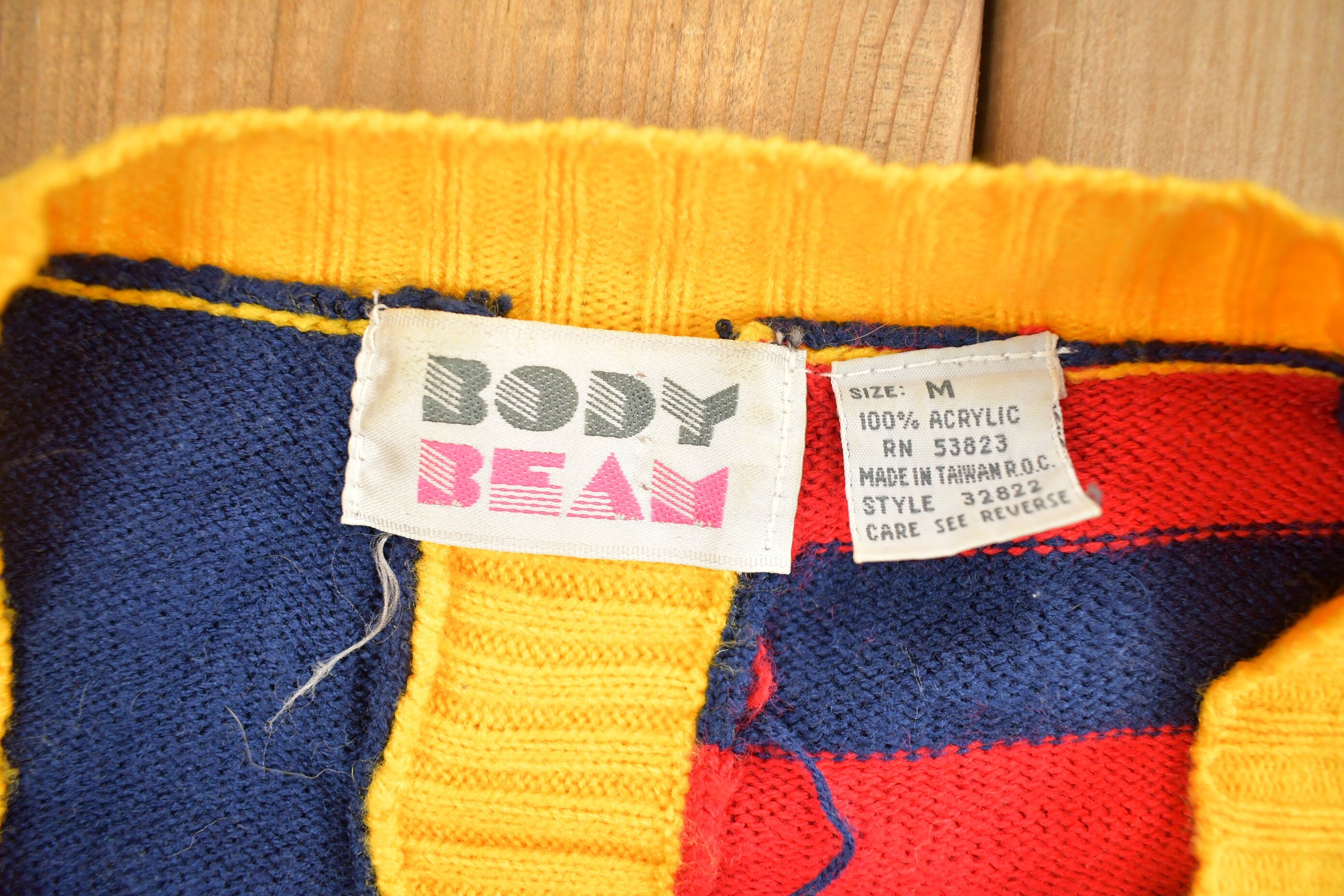 Vintage 1990s Color Block Striped Knitted Cardigan Sweater