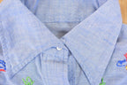 Vintage 1960s Loop Embroidered Horses Button Up Shirt Women's S