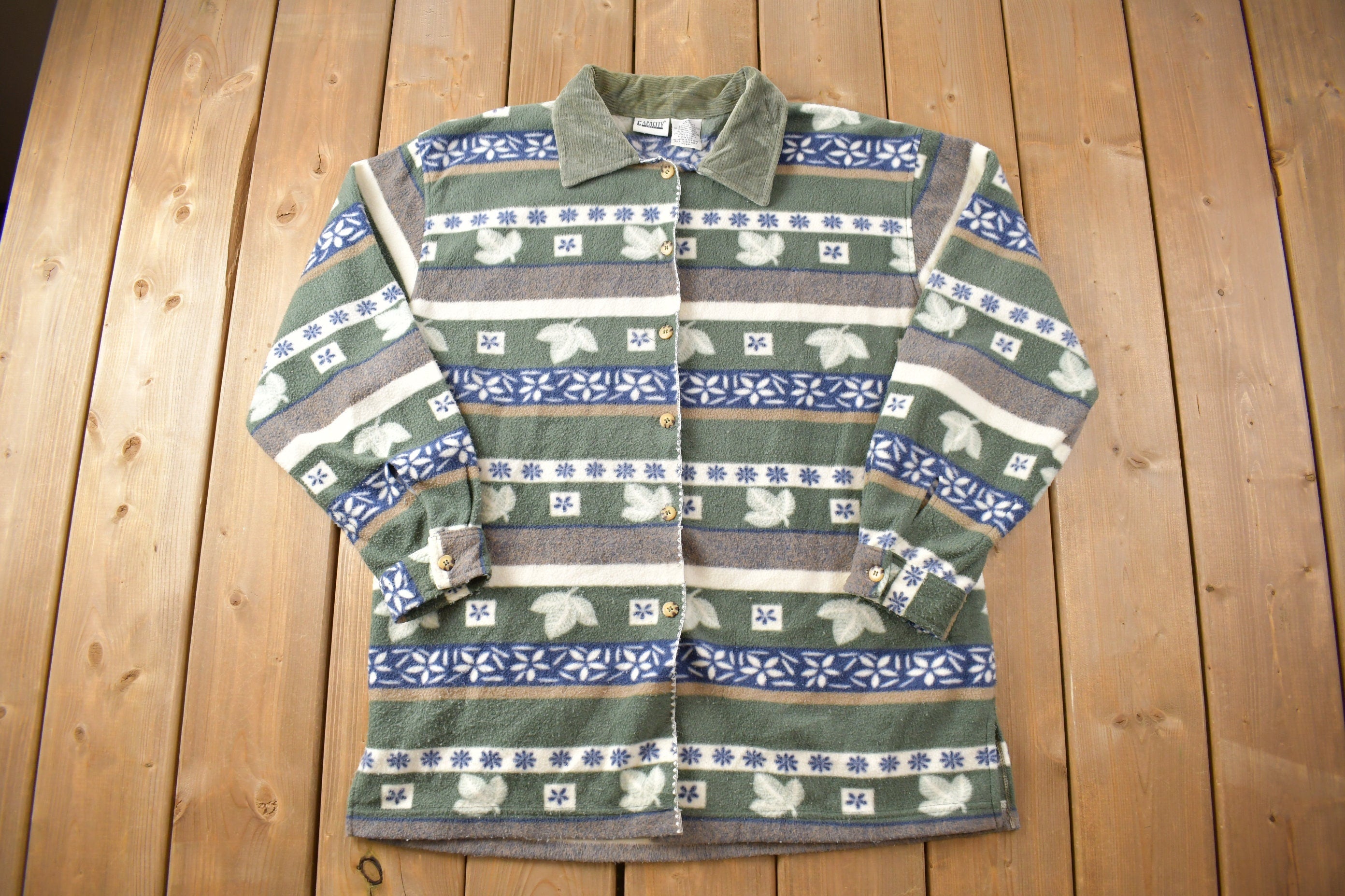 Vintage 1990s Fleece Button Up Sweater