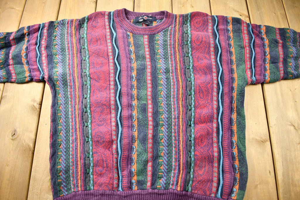 Vintage 1990s 3D Cable Knit Cotton Traders Sweater /