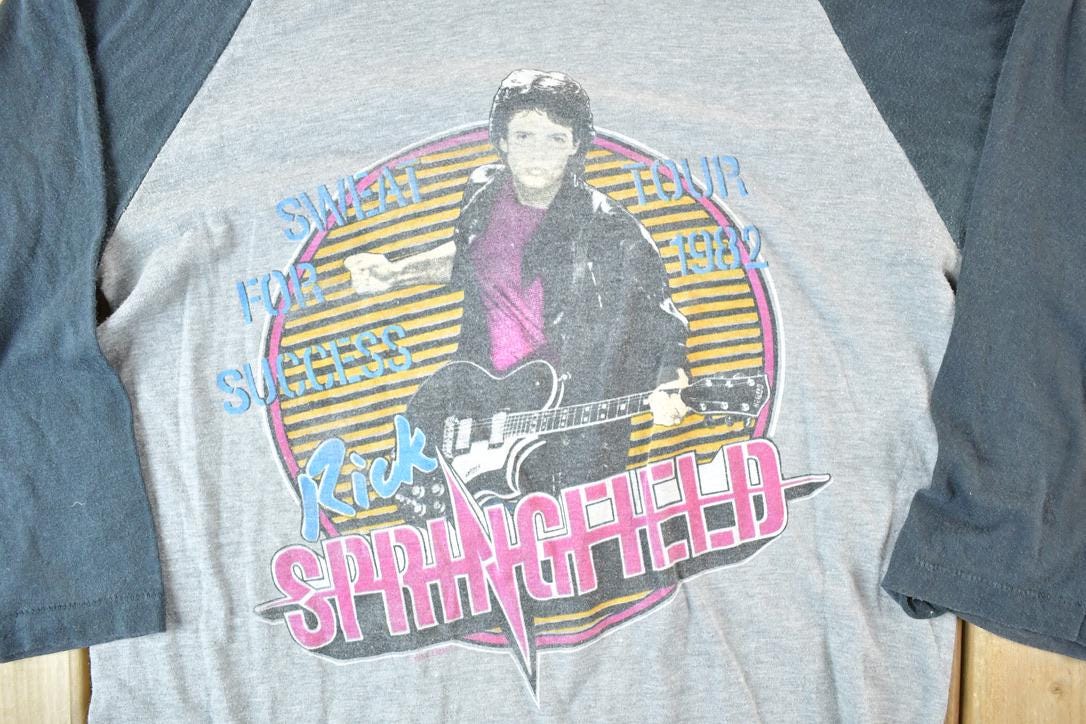 Vintage 1980s Rick Springfield Success Hasn't Spoiled Me Yet Band T-Shirt Men's S