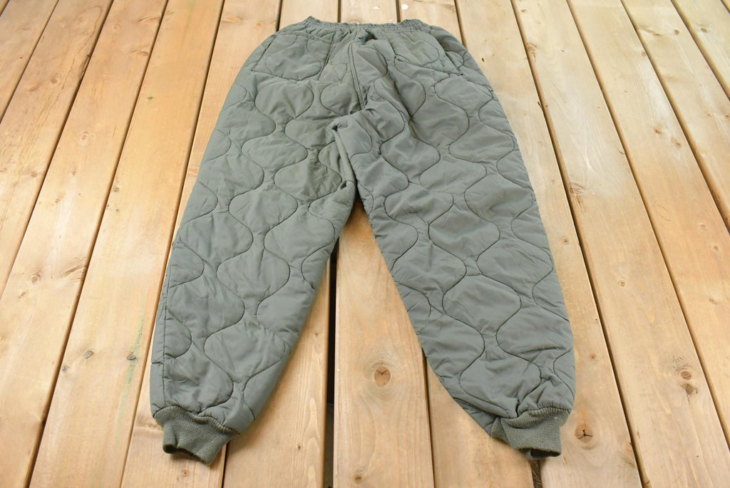Vintage 1990s Military Quilted Green Liner Flyers Pants Men's 22 x 27.5 / 90s Army Pants / American Vintage / Made in USA
