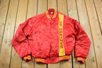 Vintage Marines Conrad Kania Marine Detachment Satin Military Button Up Bomber Army Jacket
