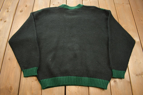 Vintage 1990s Knitted Crewneck Sweater / Vintage 90s Crewneck / All Over Pattern / Colorful / Sweatshirt / Abstract Pattern / Karen Scott