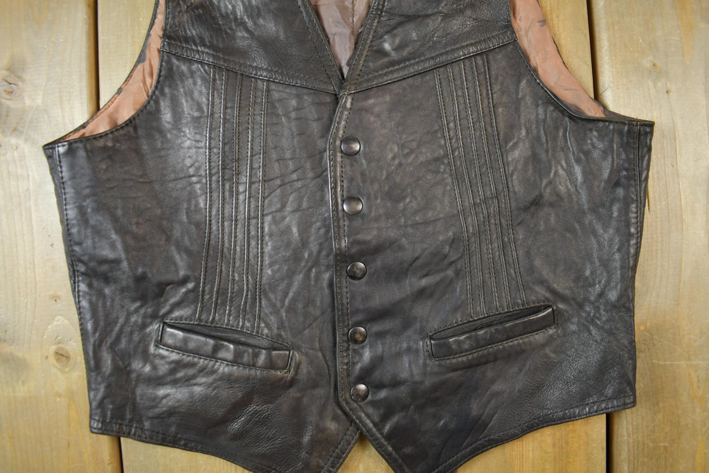 Vintage 1960s Famous Leather Garments Leather Vest