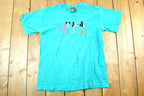 Vintage 1990s Velva Sheen Disney Embroidered Cartoon Promo T-Shirt Mens S