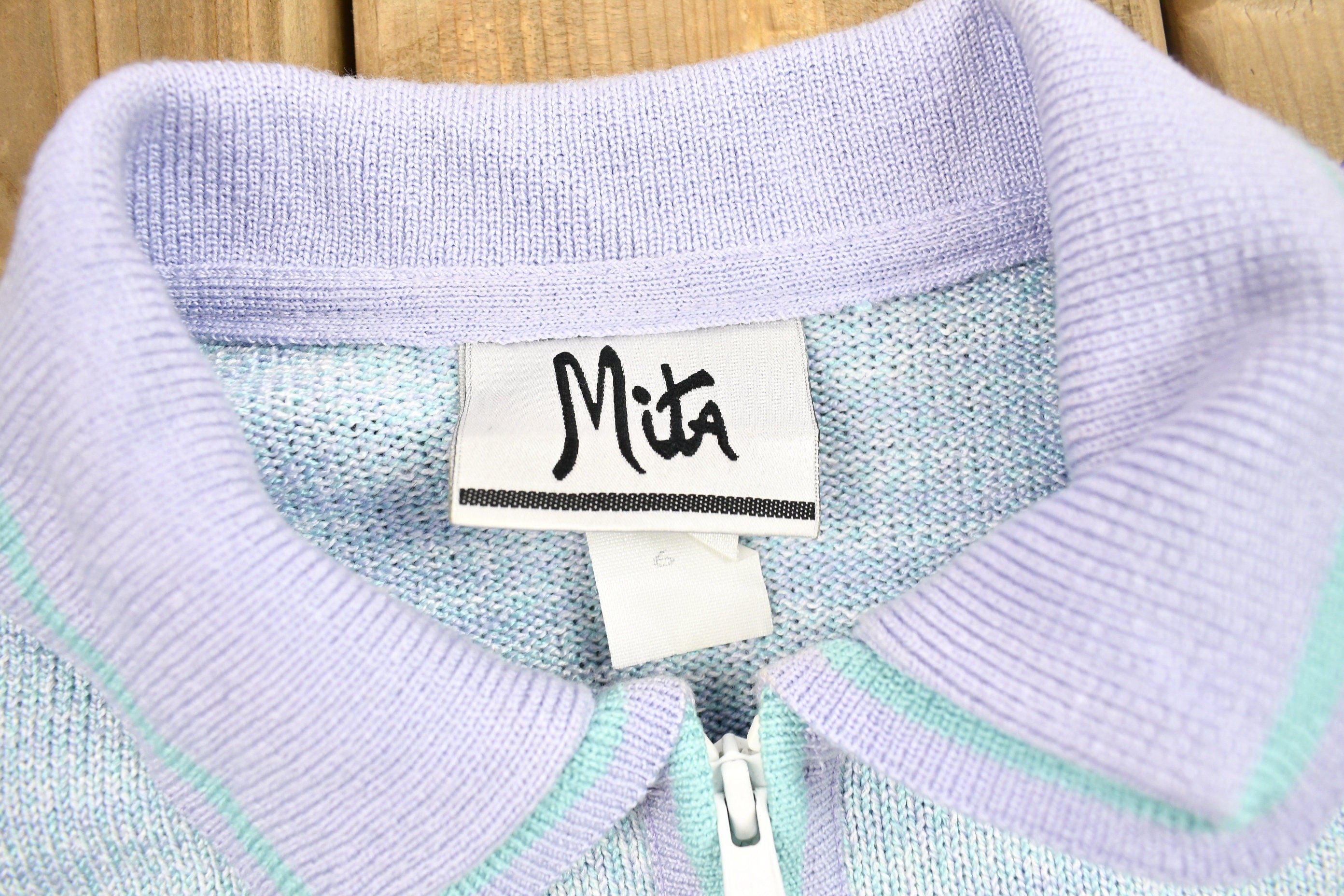 Vintage 1990s Mita Zip Up Pastel Sweater