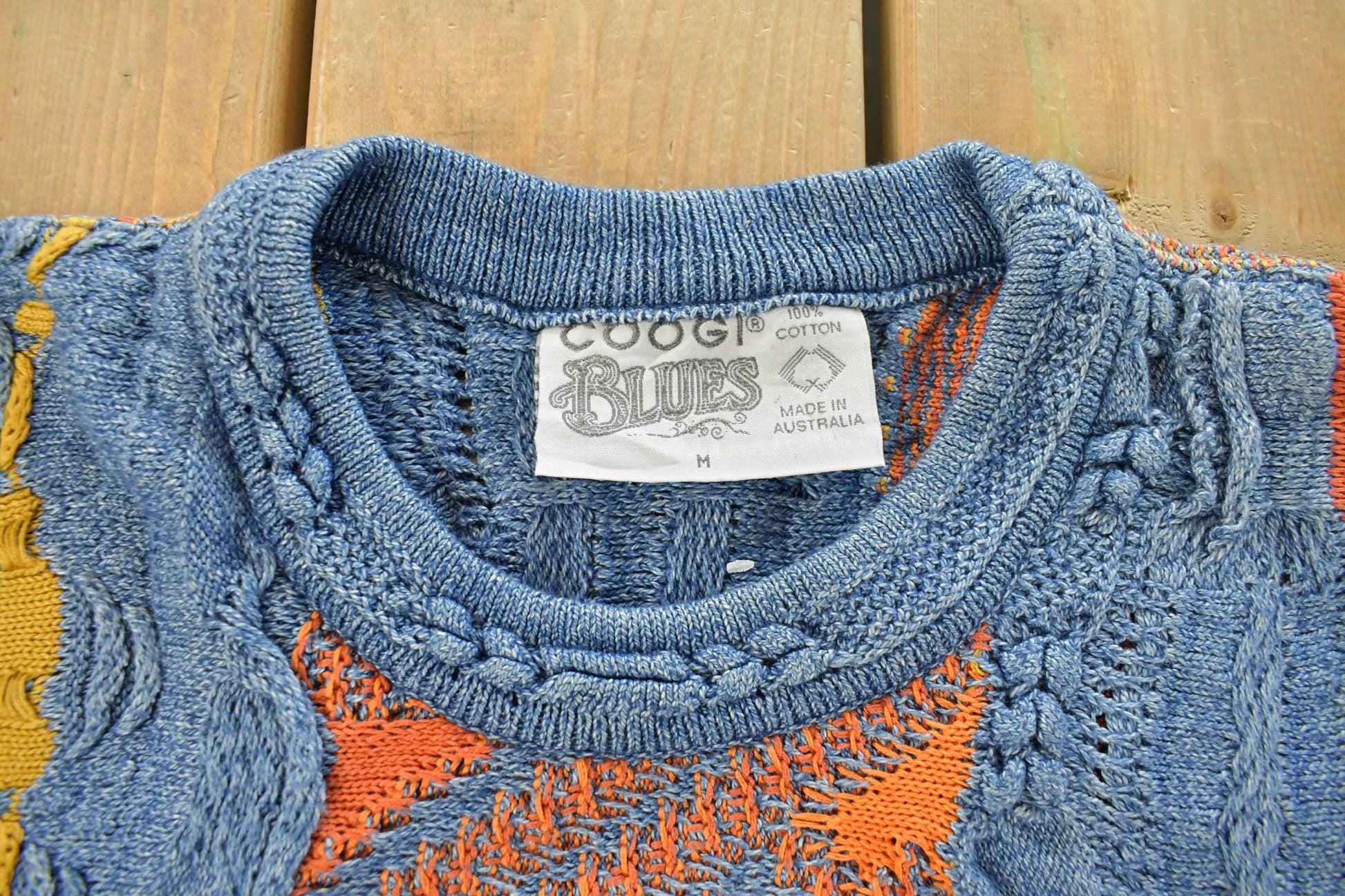 Vintage 1990s Coogi Blues 3D Abstract Knit Sweater Men's Medium