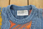 Vintage 1990s Coogi Blues 3D Abstract Knit Sweater Men's Medium / 90s Coogi / Made In Australia / Streetwear / American Vintage / Hip Hop