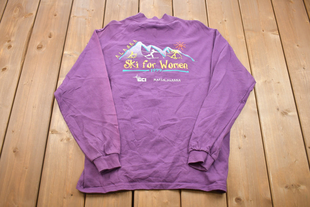 Vintage 1999 Alaska Ski for Women Mock Neck Shirt
