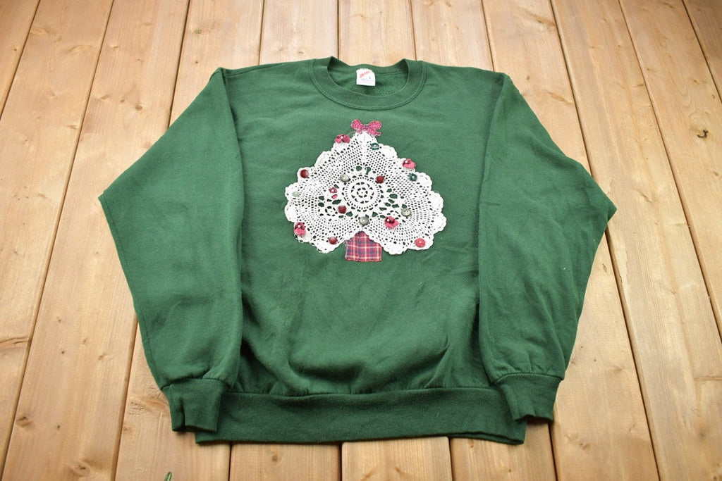 Vintage 1990s Cute Abstract Tree Crewneck Sweater