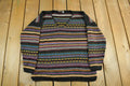Vintage 1990s It's Our Time Knit Abstract Pattern V Neck Sweater Adult Large