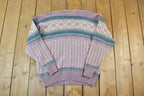 Vintage 1980s Kerstin Adolphson Sweden Clasp Button Knit Crewneck Sweater