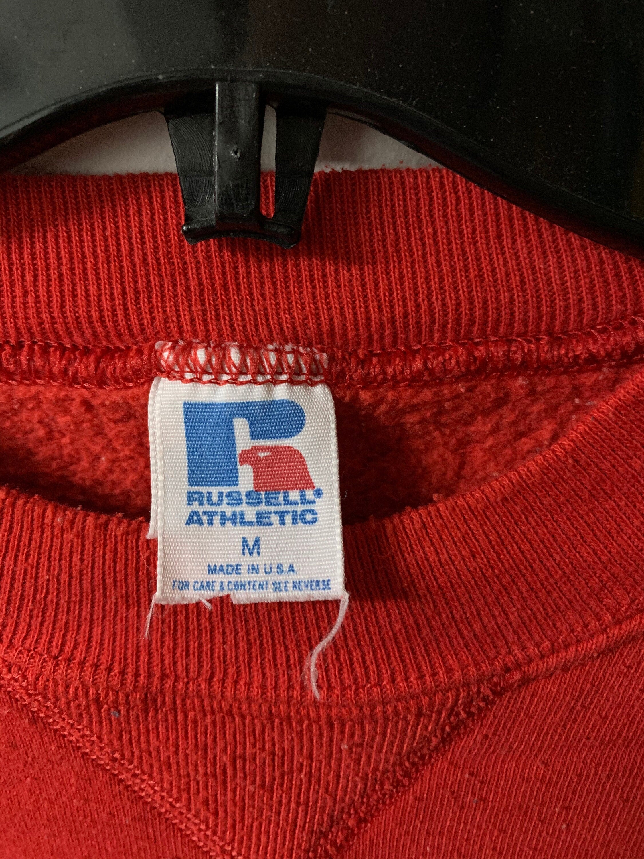 Vintage 1990s Russell Athletics Red Blank Crewneck Sweater